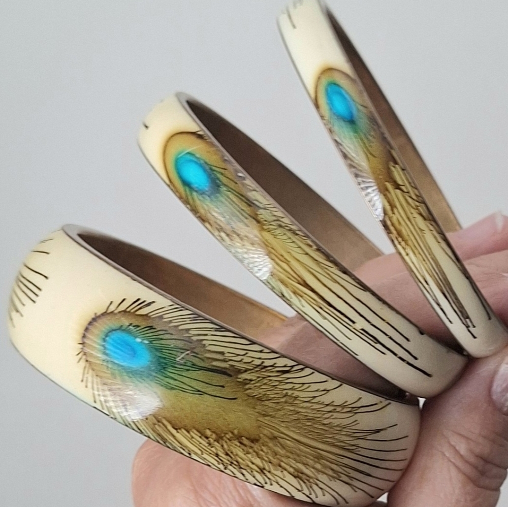 Peacock Feather Design Vintage‎ Bangles MB